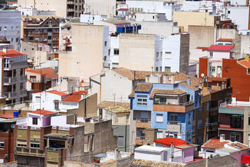 view of the town of Cartagena  Spain , LOT OF COLOR HOUSES AND ROOFS 