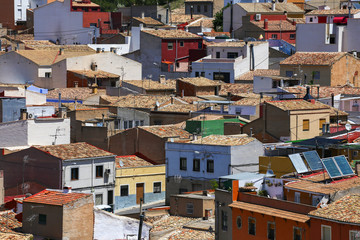 view of the town of Cartagena  Spain , LOT OF COLOR HOUSES AND ROOFS 