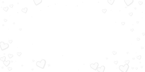 White heart love confettis. Valentine's day vignet