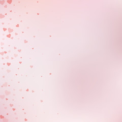 Red heart love confettis. Valentine's day gradient
