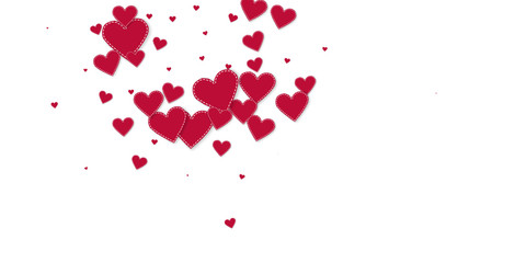 Fototapeta na wymiar Red heart love confettis. Valentine's day explosio