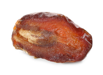 Cut dried date on white background