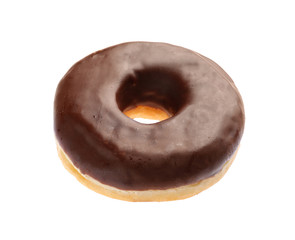 Sweet tasty donut on white background