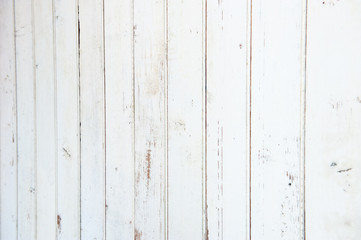 エイジング加工された白い木の板　壁　