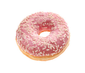 Sweet tasty donut on white background