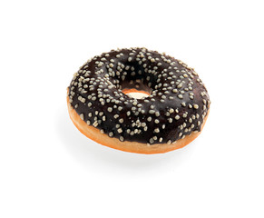Sweet tasty donut on white background