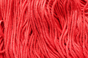 Soft coral yarn, closeup