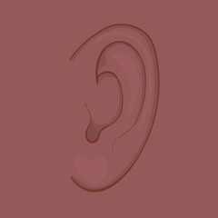 Vector illustration of African American and Indian human ear. For advertising, medical publications and for use on a package of medicinal products