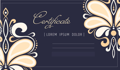 Makeup certificate template. beauty school or refresher courses for beautician. Make up cosmetic or spa care diploma. design template