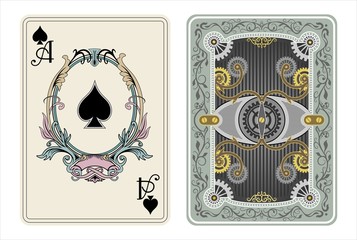 playing card spades ace steampunk style