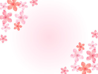 桃の花の背景イラスト