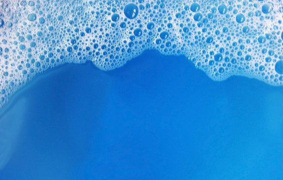 blue water background with a foam frame