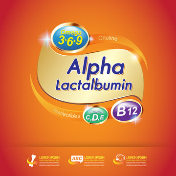 Kids Omega Calcium and Vitamin - Concept Logo Gold Kids