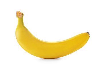 Ripe banana on white background