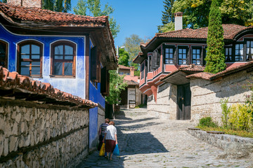 The street in Koprivshtitsa town,  Bulgaria