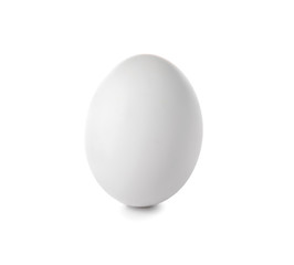 Fresh raw egg on white background