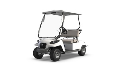 3D render of Golf cart isolated on white background © Shiva3D