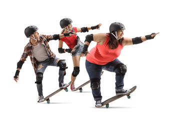 Group of young people riding skateboards © Ljupco Smokovski