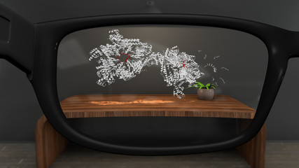 Watching Molecule Models with AR Glasses Concept