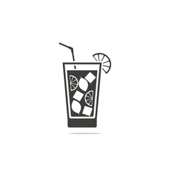 Monochrome vector illustration of cocktail icon 