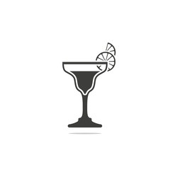 Monochrome vector illustration of cocktail 