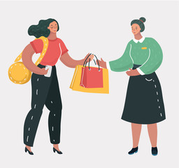 Shopping woman with consultant.