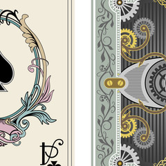 карта игральная туз пик в стиле стимпанк