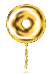 Gold Foil O-letter Balloon, golden donat. Image birthday celebration, social party and any holiday events