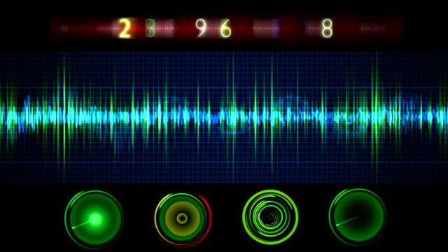 Sound radar. Visualization and processing of audio signal. Illustration