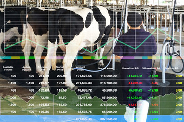 Stock financial index data background shown successful of investment  on equipment and technology...