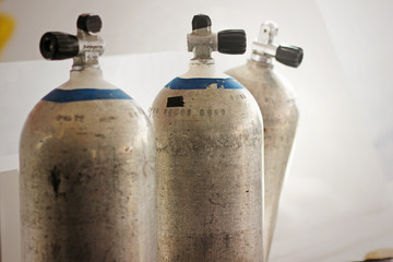 oxygen cylinders outdoor