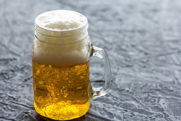 beer mug on grey background
