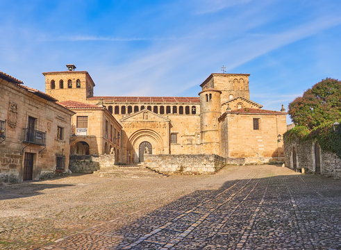 The collegiate church of Santa Juliana of Santillana del Mar, cantabria, Spain.Important Romanic building, declared in 1989, National monument of Spain.
