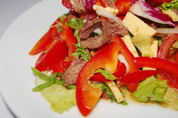 Vegetable salad on the plate