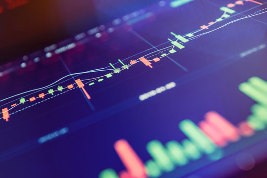 Stock exchange/market board and numbers (Close up shot)