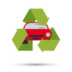 Flat design used car recycling symbol vector