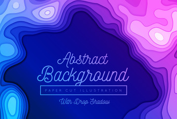 Vector paper cut background. Abstract origami wave design