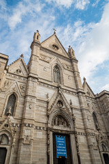 Fototapeta na wymiar The historic cathedral Duomo in Naples in Italy