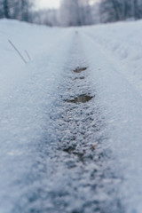 Rail under the snow