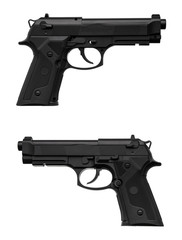 pneumatic pistol isolated on white