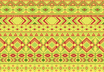 Indonesian pattern tribal ethnic motifs geometric seamless vector background. Modern ikat tribal motifs clothing fabric textile print traditional design with triangle and rhombus shapes.