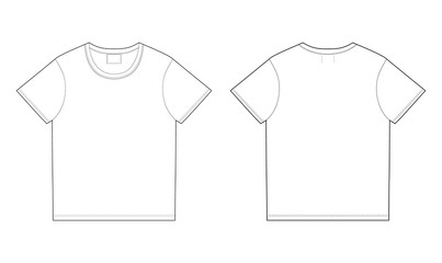 T-shirt design template. Front and back vector.