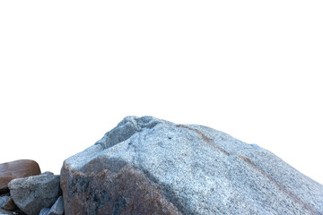 Cliff rock stone located part of the mountain rock isolated on white background.