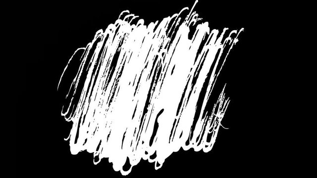 Ink Scribble Black And White Texture Animated Loop/ Animation of a motion graphic with black grunge scribbled ink shapes, on white background