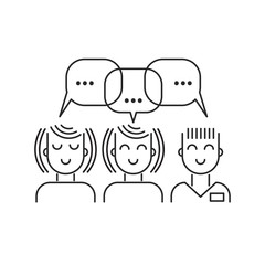 People communicate line icon