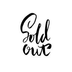 Obraz premium Sold Out. Modern dry brush lettering. Vector illustration.