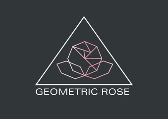 Geometric Rose Flower Logo Icon