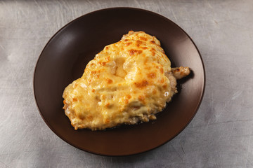 delicious chicken filles pineapple, baked in the oven and topped with melted cheese