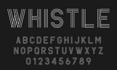 Set of alphabets fonts letters and numbers modern abstract design with lines vector illustration