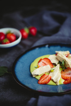 Strawberry dessert served on plate